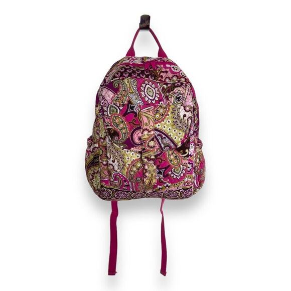Vera Bradley Very Berry Paisley Pink Backpack 14x16 Pre-Owned for Small Laptop - Picture 1 of 8